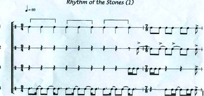 Page 1 of Nigel Morgan's transcription of Rhythm of the Stones